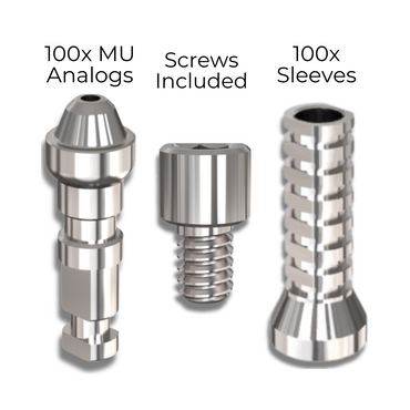 100 X Multi Unit Titanium Cylinder Sleeve & 100 X Multi Unit Analog Bundle Special